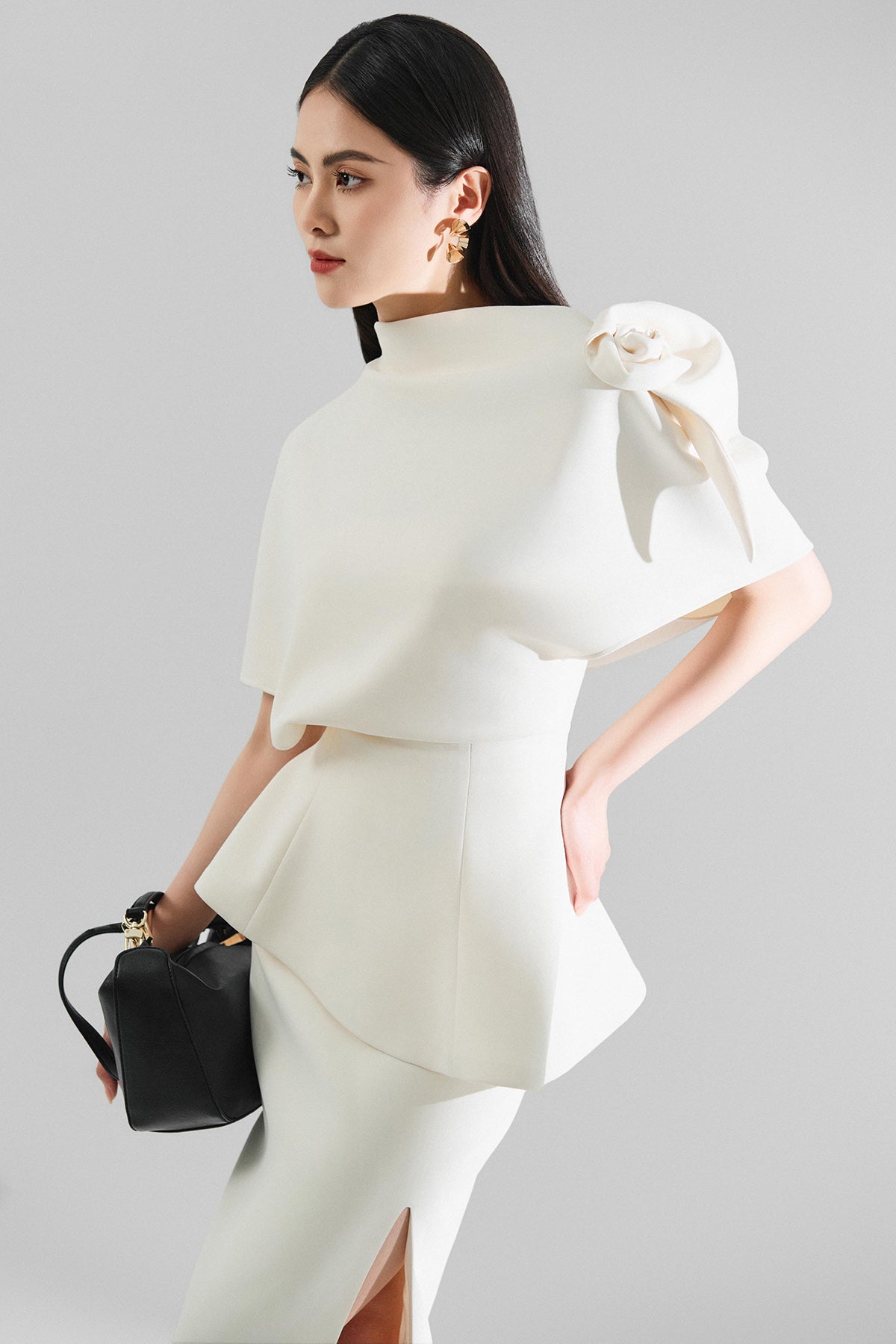 Helen Floral 3D Peplum Shirt