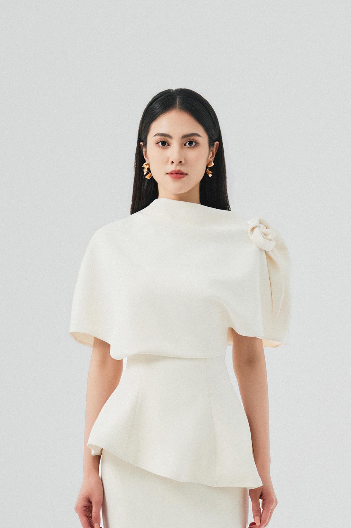 Helen Floral 3D Peplum Shirt