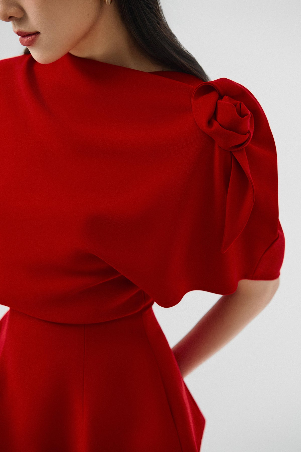 Ellie Floral 3D Peplum Shirt