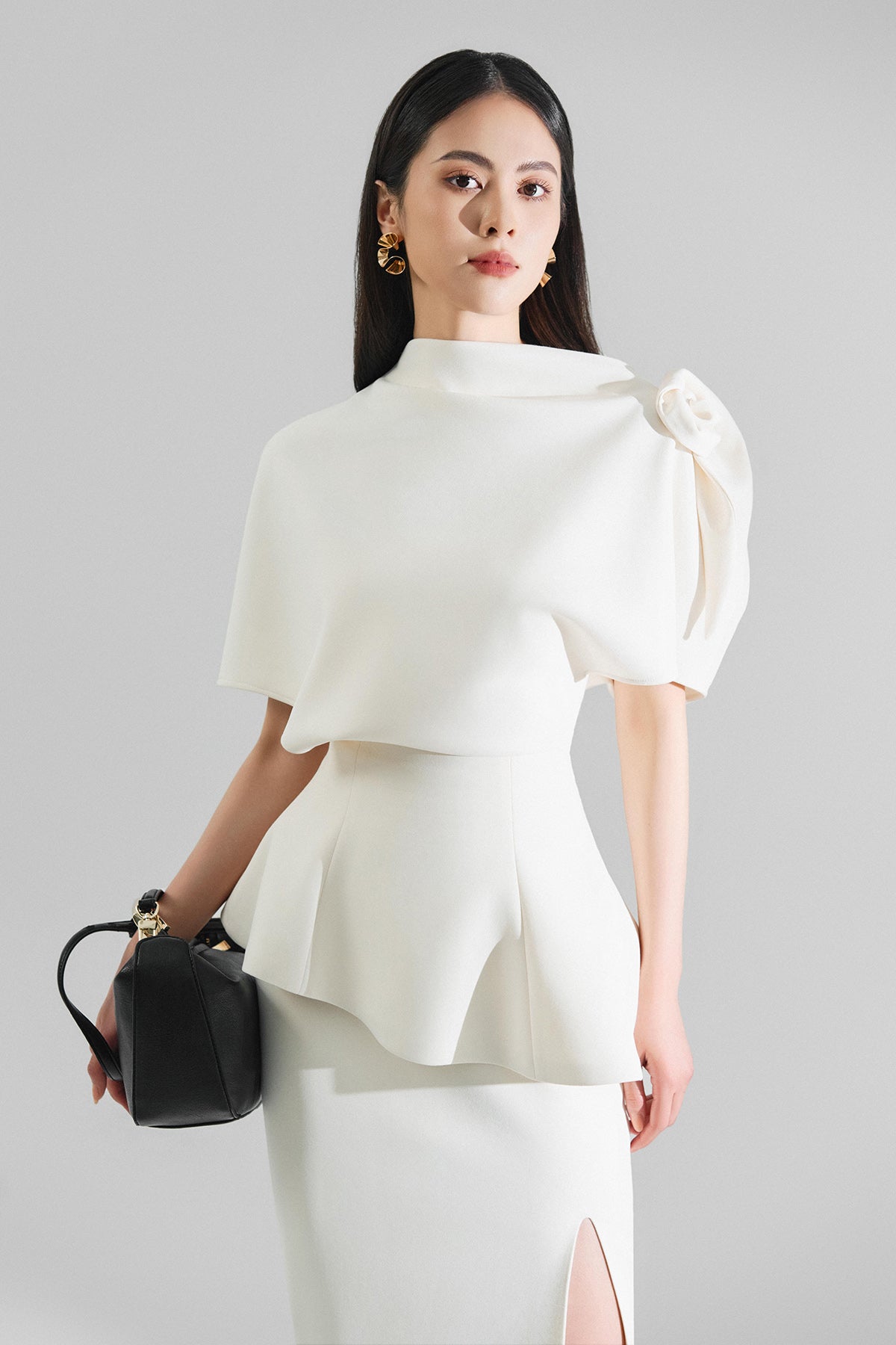 Helen Floral 3D Peplum Shirt
