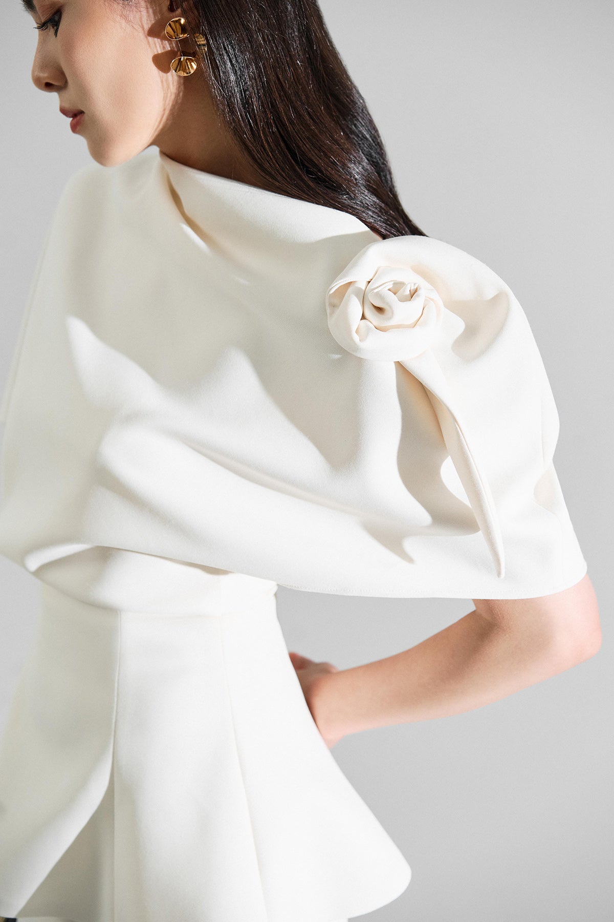 Helen Floral 3D Peplum Shirt